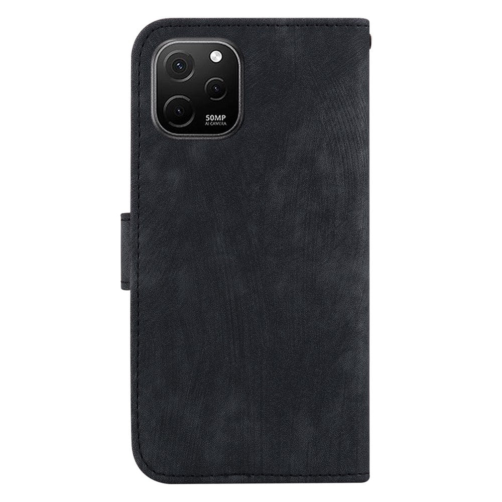 For Huawei nova Y61 4G Leather Wallet Stand Anti-shock Cover Lovely Tiger Imprint Phone Case