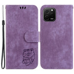 For Huawei nova Y61 4G Leather Wallet Stand Anti-shock Cover Lovely Tiger Imprint Phone Case