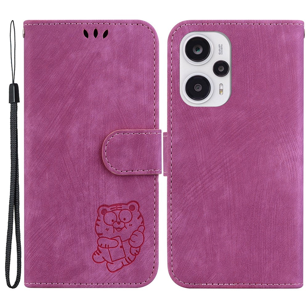 Stand Wallet Phone Case for Xiaomi Poco F5 5G / Redmi Note 12 Turbo , Tiger Pattern Imprinted PU Leather Flip Cover