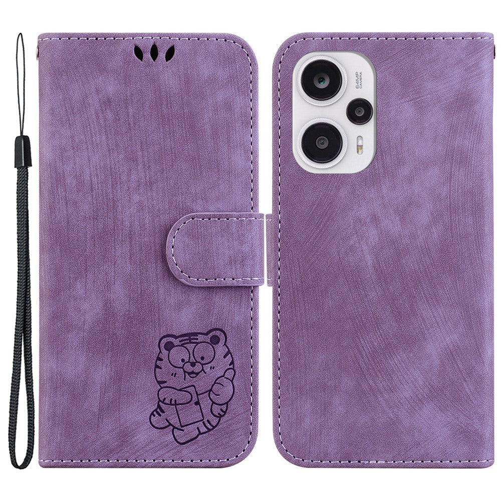 Stand Wallet Phone Case for Xiaomi Poco F5 5G / Redmi Note 12 Turbo , Tiger Pattern Imprinted PU Leather Flip Cover