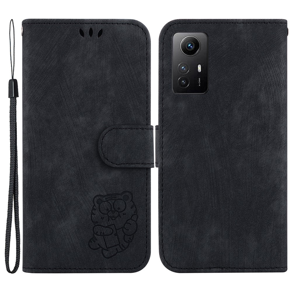 PU Leather Phone Case for Xiaomi Redmi Note 12S 4G , Fully Wrapped Stand Wallet Tiger Pattern Imprinted Cover