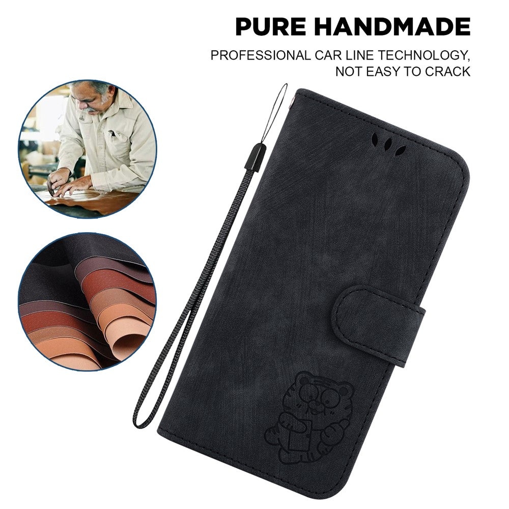 PU Leather Phone Case for Xiaomi Redmi Note 12S 4G , Fully Wrapped Stand Wallet Tiger Pattern Imprinted Cover