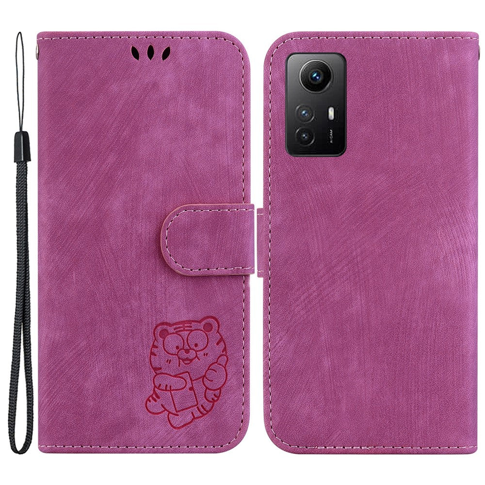 PU Leather Phone Case for Xiaomi Redmi Note 12S 4G , Fully Wrapped Stand Wallet Tiger Pattern Imprinted Cover