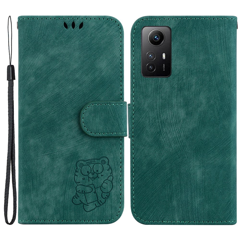 PU Leather Phone Case for Xiaomi Redmi Note 12S 4G , Fully Wrapped Stand Wallet Tiger Pattern Imprinted Cover