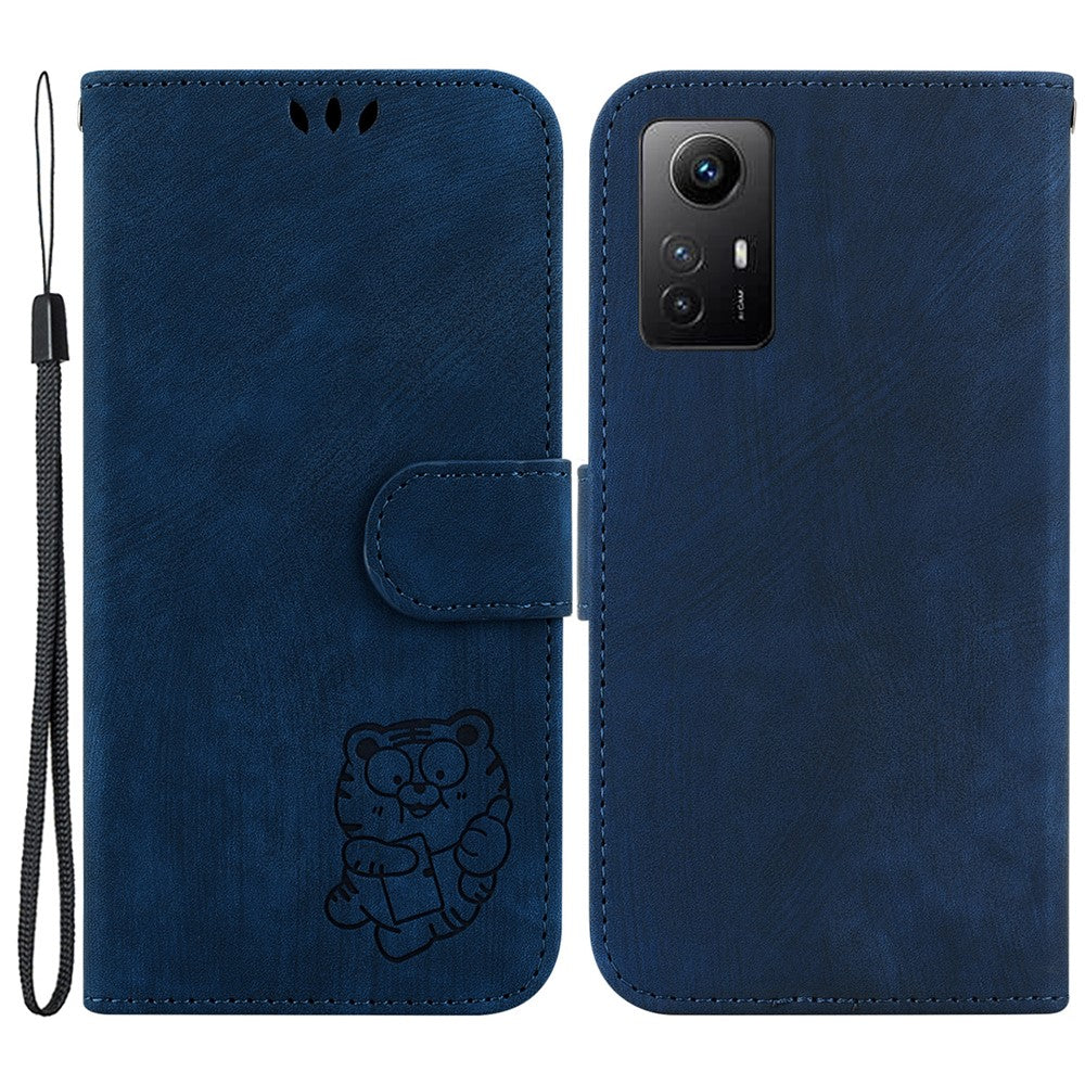 PU Leather Phone Case for Xiaomi Redmi Note 12S 4G , Fully Wrapped Stand Wallet Tiger Pattern Imprinted Cover