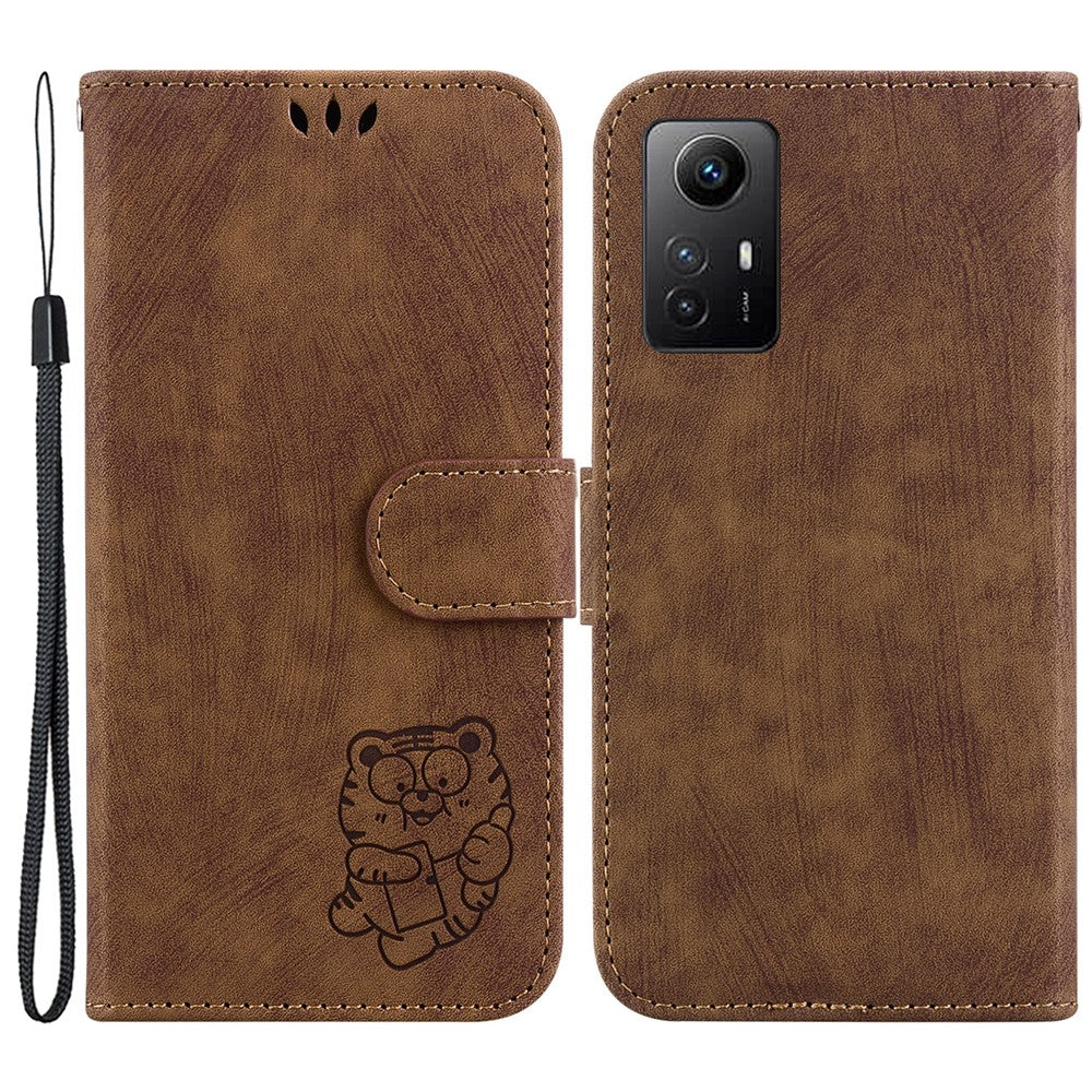 PU Leather Phone Case for Xiaomi Redmi Note 12S 4G , Fully Wrapped Stand Wallet Tiger Pattern Imprinted Cover