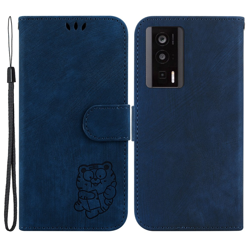 PU Leather Case for Xiaomi Redmi K60 5G / K60 Pro 5G / Poco F5 Pro 5G Stand Wallet Tiger Pattern Imprinted Cellphone Flip Cover