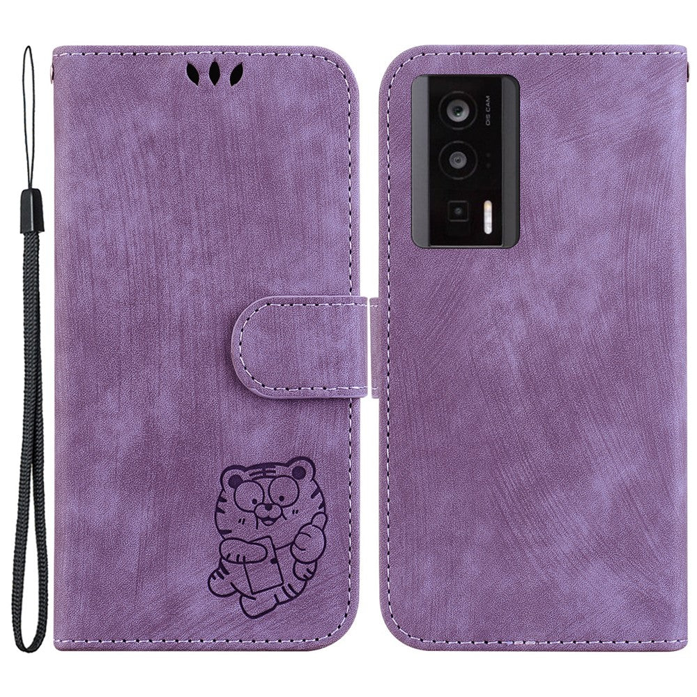 PU Leather Case for Xiaomi Redmi K60 5G / K60 Pro 5G / Poco F5 Pro 5G Stand Wallet Tiger Pattern Imprinted Cellphone Flip Cover