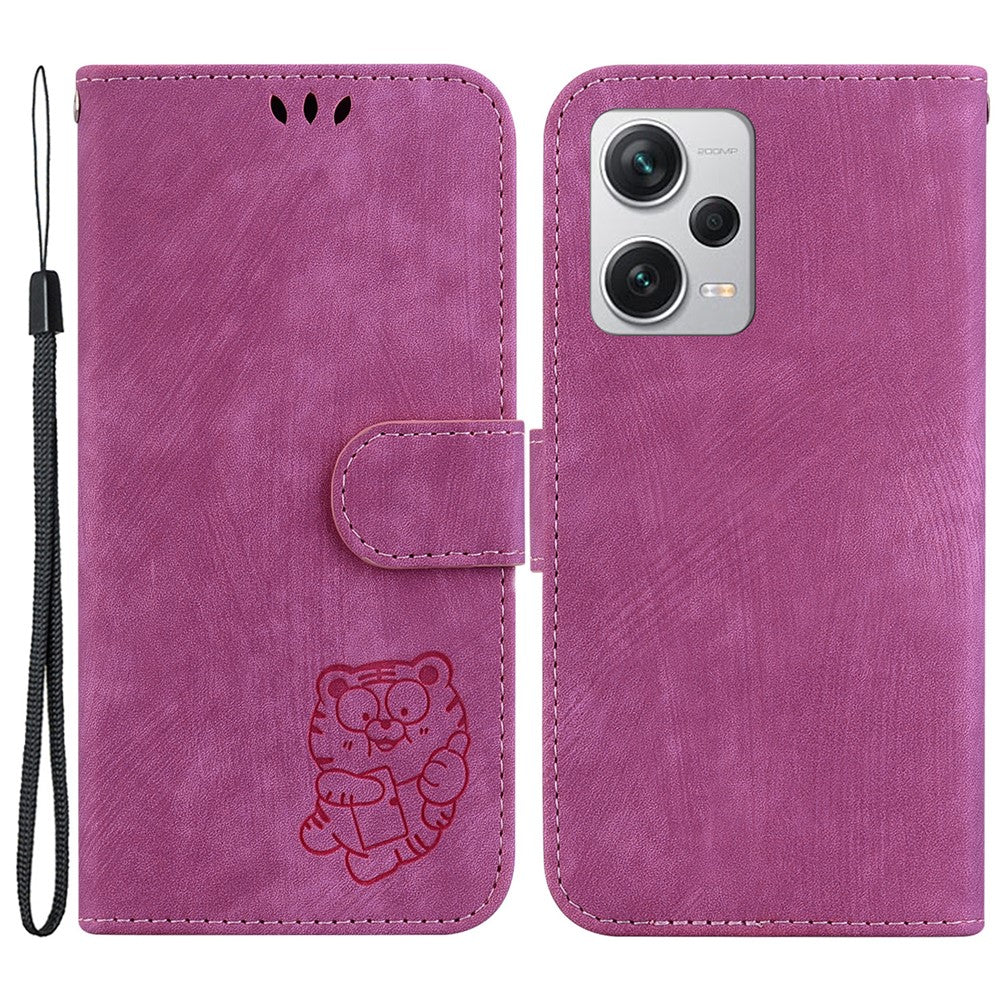 Flip Case for Xiaomi Redmi Note 12 Pro+ 5G Viewing Stand Wallet Tiger Pattern Imprinted PU Leather Cellphone Cover