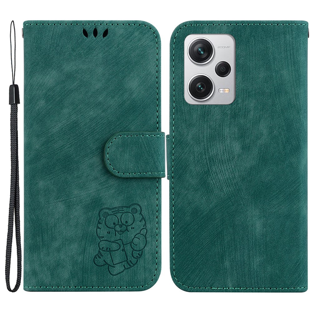 Flip Case for Xiaomi Redmi Note 12 Pro+ 5G Viewing Stand Wallet Tiger Pattern Imprinted PU Leather Cellphone Cover