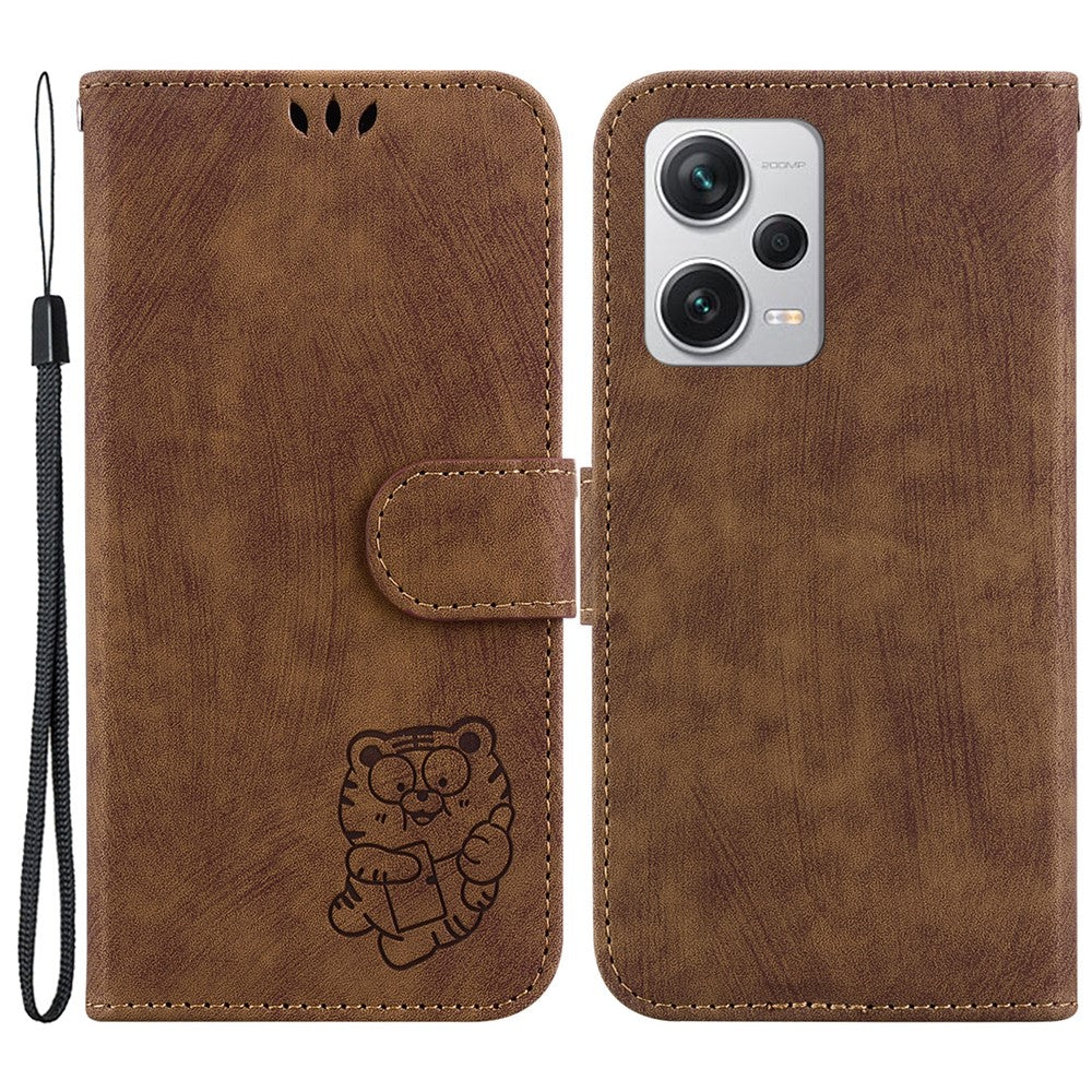 Flip Case for Xiaomi Redmi Note 12 Pro+ 5G Viewing Stand Wallet Tiger Pattern Imprinted PU Leather Cellphone Cover