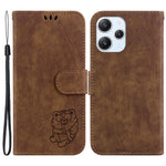 For Xiaomi Redmi 12 4G Shockproof Case Lovely Tiger Imprint Leather Wallet Phone Cover with Stand