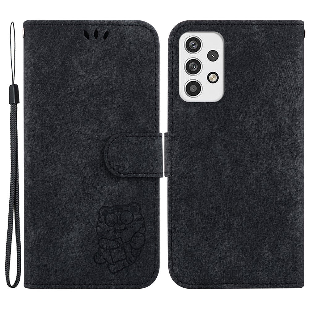 Samsung Galaxy A73 5G Tigermönster Präglat PU-läder Plånboksfodral Flip Stand-fodral