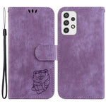 For Samsung Galaxy A73 5G Tiger Pattern Imprinted PU Leather Wallet Phone Cover Flip Stand Case