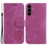 For Samsung Galaxy A24 4G (162.1 x 77.6 x 8.3mm) Imprinted Tiger Pattern Phone Case PU Leather Stand Wallet Cover