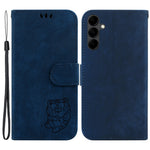 For Samsung Galaxy A24 4G (162.1 x 77.6 x 8.3mm) Imprinted Tiger Pattern Phone Case PU Leather Stand Wallet Cover