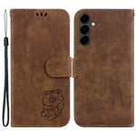 For Samsung Galaxy A24 4G (162.1 x 77.6 x 8.3mm) Imprinted Tiger Pattern Phone Case PU Leather Stand Wallet Cover