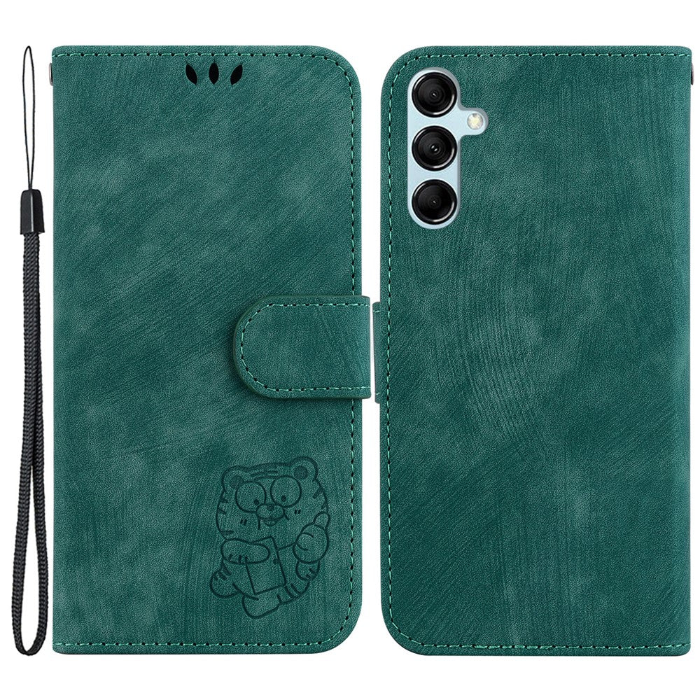 PU-læderpungcover til Samsung Galaxy M54 5G / F54 5G, telefoncover med tiger-mønster og stativfunktion