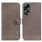 KHAZNEH For Oppo A78 4G Shockproof Cowhide Texture Case PU Leather Stand Wallet Phone Cover