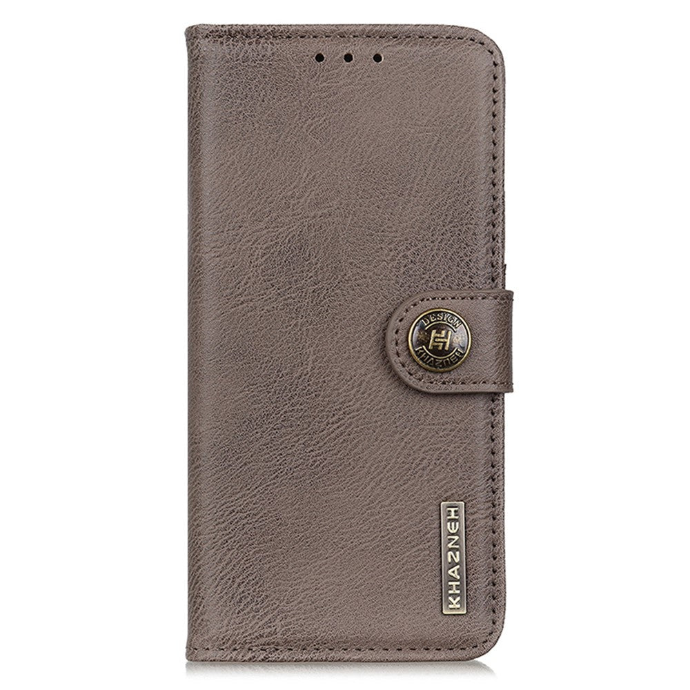 KHAZNEH For Oppo A78 4G Shockproof Cowhide Texture Case PU Leather Stand Wallet Phone Cover
