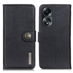 KHAZNEH For Oppo A78 4G Shockproof Cowhide Texture Case PU Leather Stand Wallet Phone Cover