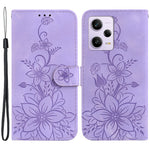 For Xiaomi Redmi Note 12 Pro 5G / 12 Pro Speed 5G / Poco X5 Pro 5G Wallet Case Imprinted Lily Flower Leather Stand Phone Cover