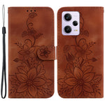 For Xiaomi Redmi Note 12 Pro 5G / 12 Pro Speed 5G / Poco X5 Pro 5G Wallet Case Imprinted Lily Flower Leather Stand Phone Cover