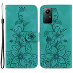 For Xiaomi Redmi Note 12S 4G PU Leather Wallet Phone Stand Case Imprinted Lily Flower Cover