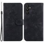 Til Samsung Galaxy A34 5G Læderpung Telefoncover Præget Liljeblomst Foldbart Støtteben Cover