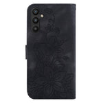 Til Samsung Galaxy A34 5G Læderpung Telefoncover Præget Liljeblomst Foldbart Støtteben Cover