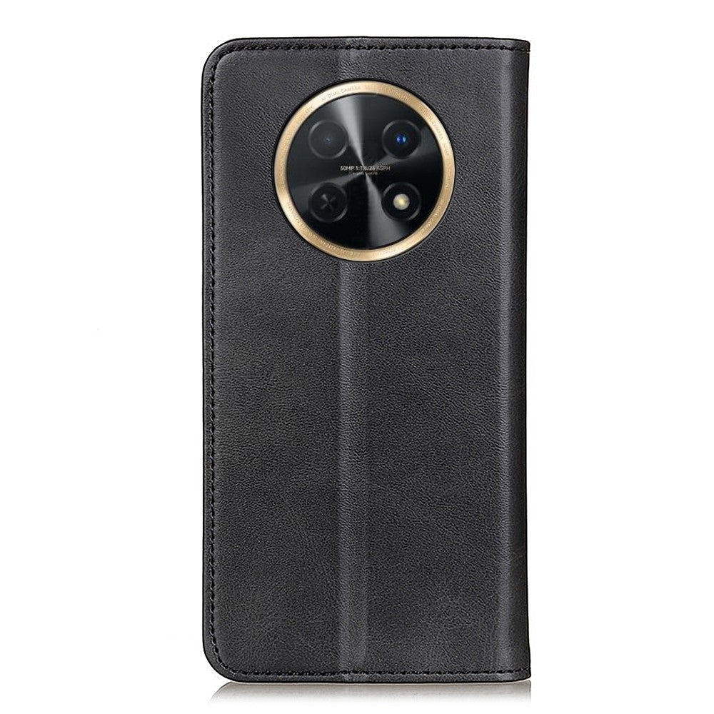 For Huawei nova Y91 4G / Enjoy 60X Cowhide Texture Split Leather Wallet Phone Case Stand Protective Phone Cover
