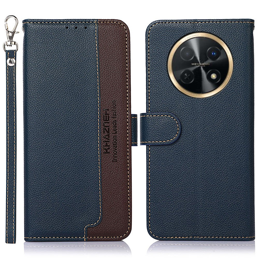 KHAZNEH For Huawei nova Y91 4G / Enjoy 60X RFID Blocking Phone Leather Case Litchi Texture Wallet Stand Phone Cover