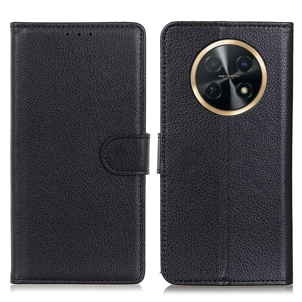 For Huawei nova Y91 4G / Enjoy 60X PU Leather Case Anti-scratch Stand Phone Cover Litchi Texture Wallet