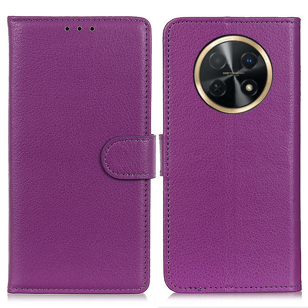 For Huawei nova Y91 4G / Enjoy 60X PU Leather Case Anti-scratch Stand Phone Cover Litchi Texture Wallet