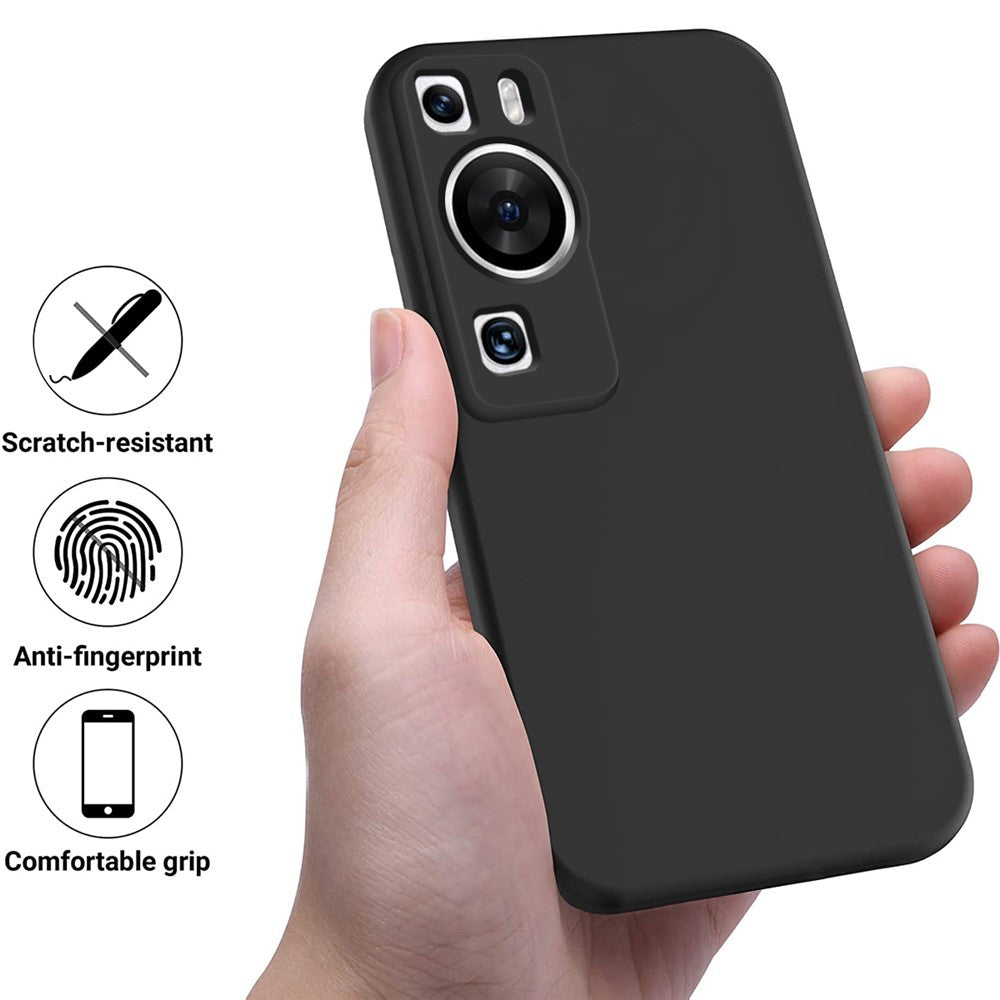 For Huawei P60 Pro / P60 Anti-Scratch Liquid Silicone Phone Case Soft Lining Shockproof Phone Cover with Strap