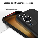 For Huawei P60 Pro / P60 Anti-Scratch Liquid Silicone Phone Case Soft Lining Shockproof Phone Cover with Strap