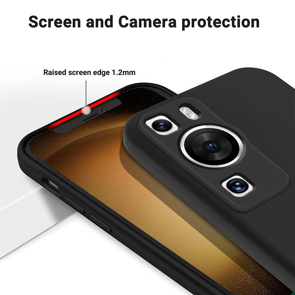 Huawei P60 Pro / P60 Reptåligt flytande silikonfodral Mjukt foder Stötsäkert mobilfodral med rem