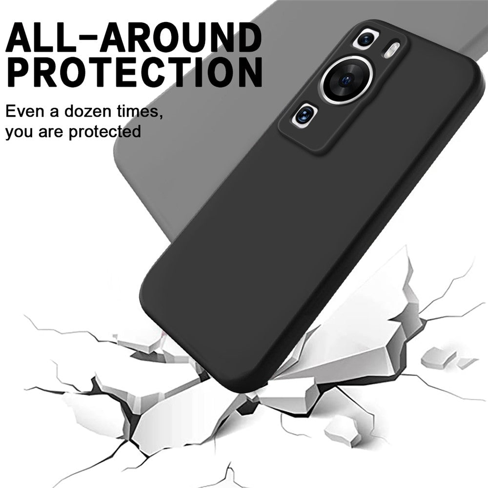 Huawei P60 Pro / P60 Reptåligt flytande silikonfodral Mjukt foder Stötsäkert mobilfodral med rem