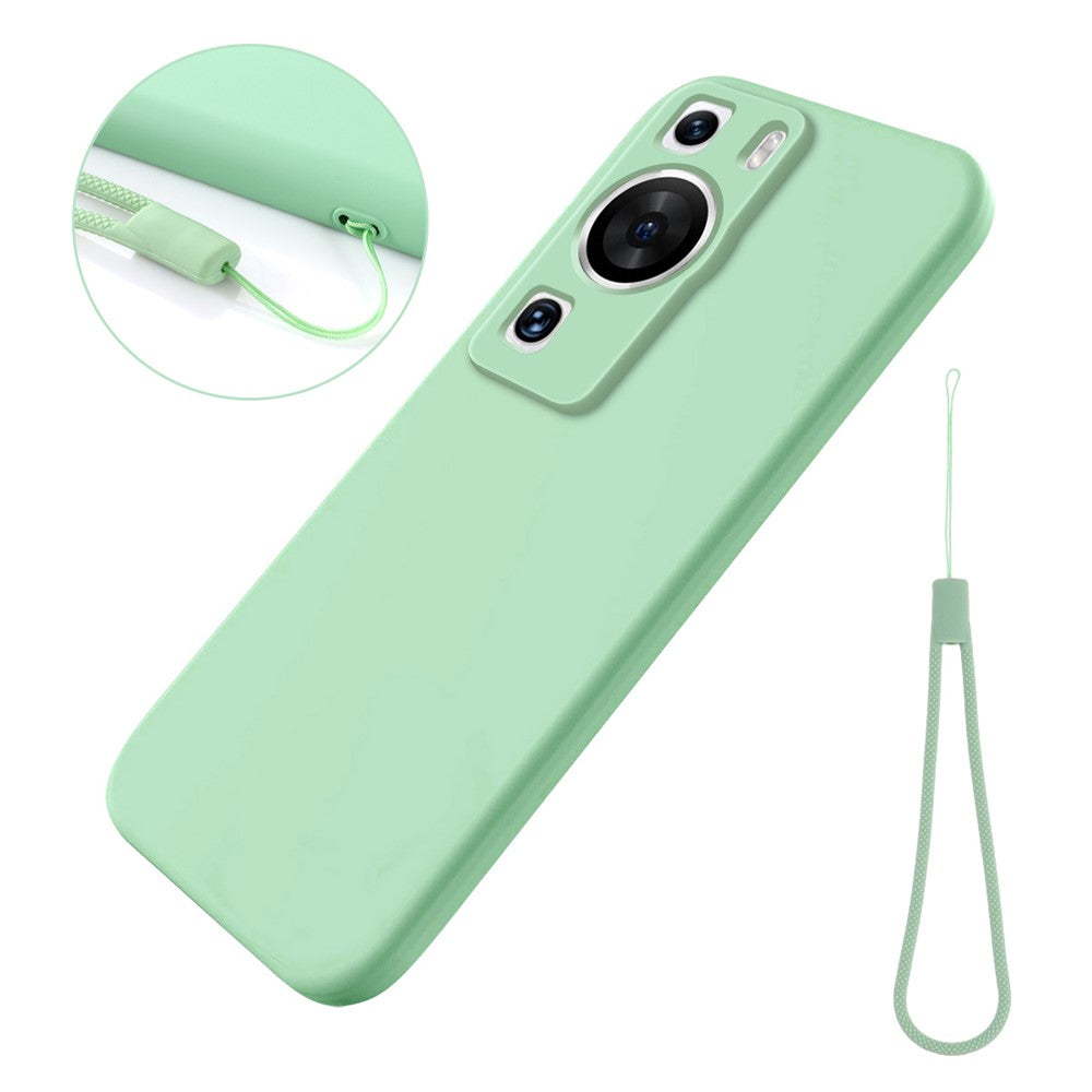 Huawei P60 Pro / P60 Reptåligt flytande silikonfodral Mjukt foder Stötsäkert mobilfodral med rem