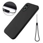 Oppo A78 4G flytande silikonmobilskal mjukt fodral fallsäkert fodral med rem