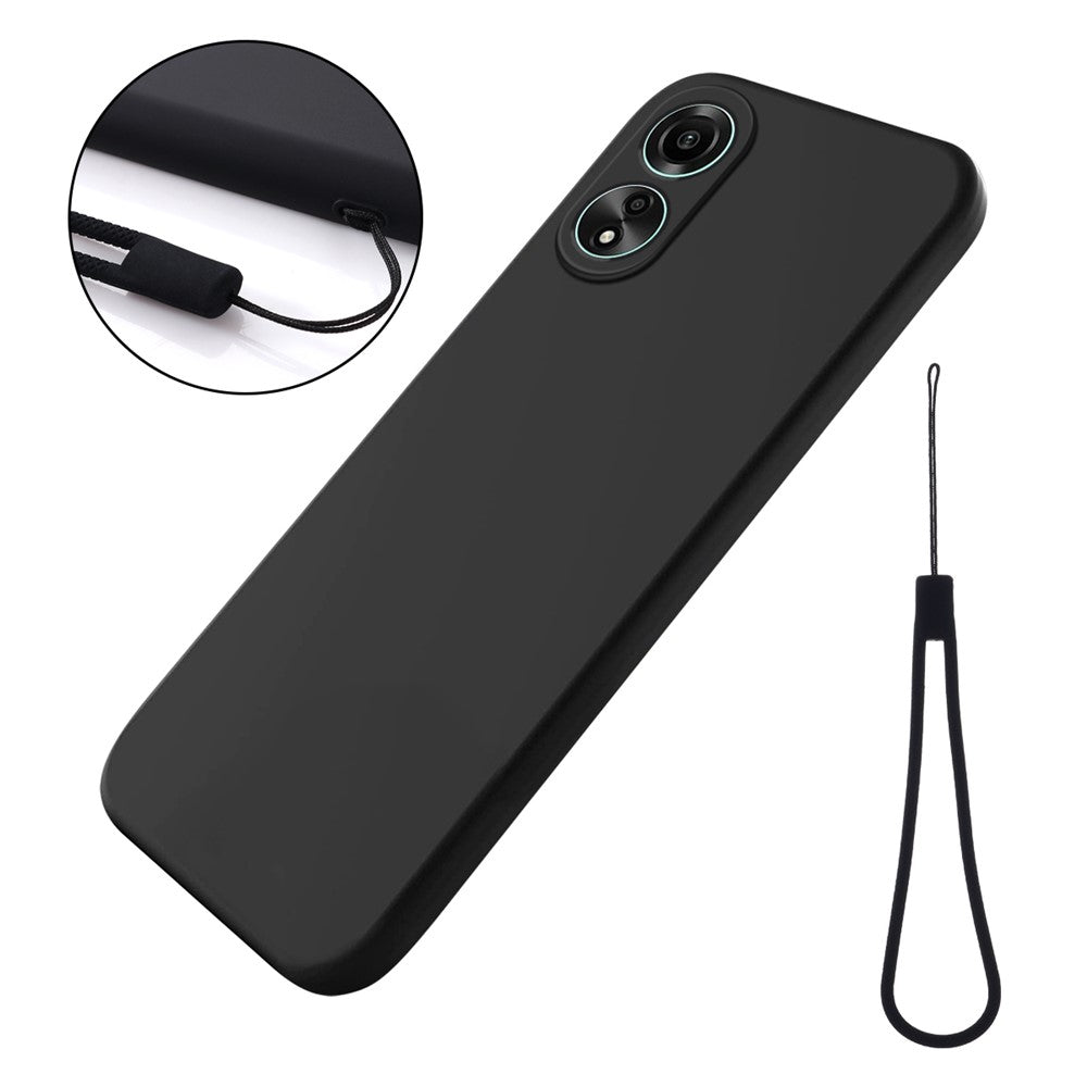 Oppo A78 4G flytande silikonmobilskal mjukt fodral fallsäkert fodral med rem