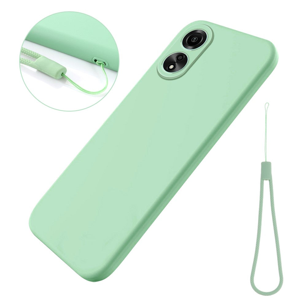 Oppo A78 4G flytande silikonmobilskal mjukt fodral fallsäkert fodral med rem