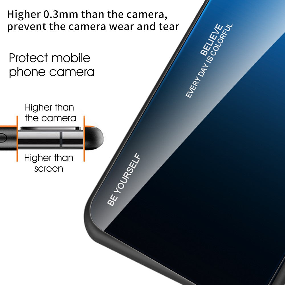 For Samsung Galaxy S23 FE Gradient Color Case Tempered Glass+PC+TPU Protective Phone Cover