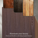 For Samsung Galaxy S23 FE Wood Texture Protective Case Shockproof Tempered Glass TPU Frame Phone Cover