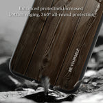 For Samsung Galaxy S23 FE Wood Texture Protective Case Shockproof Tempered Glass TPU Frame Phone Cover