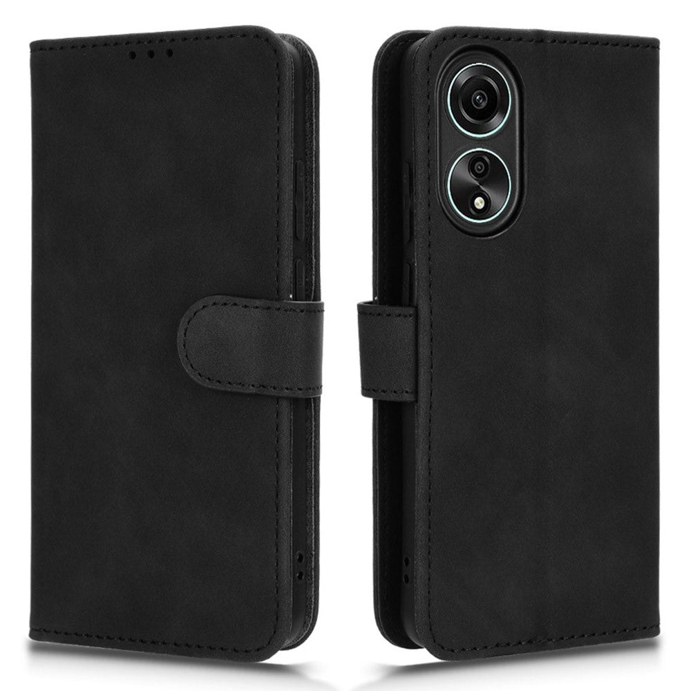 For Oppo A58 4G Skin-touch Feeling Phone Case Wallet PU Leather Full Protection Phone Stand Cover