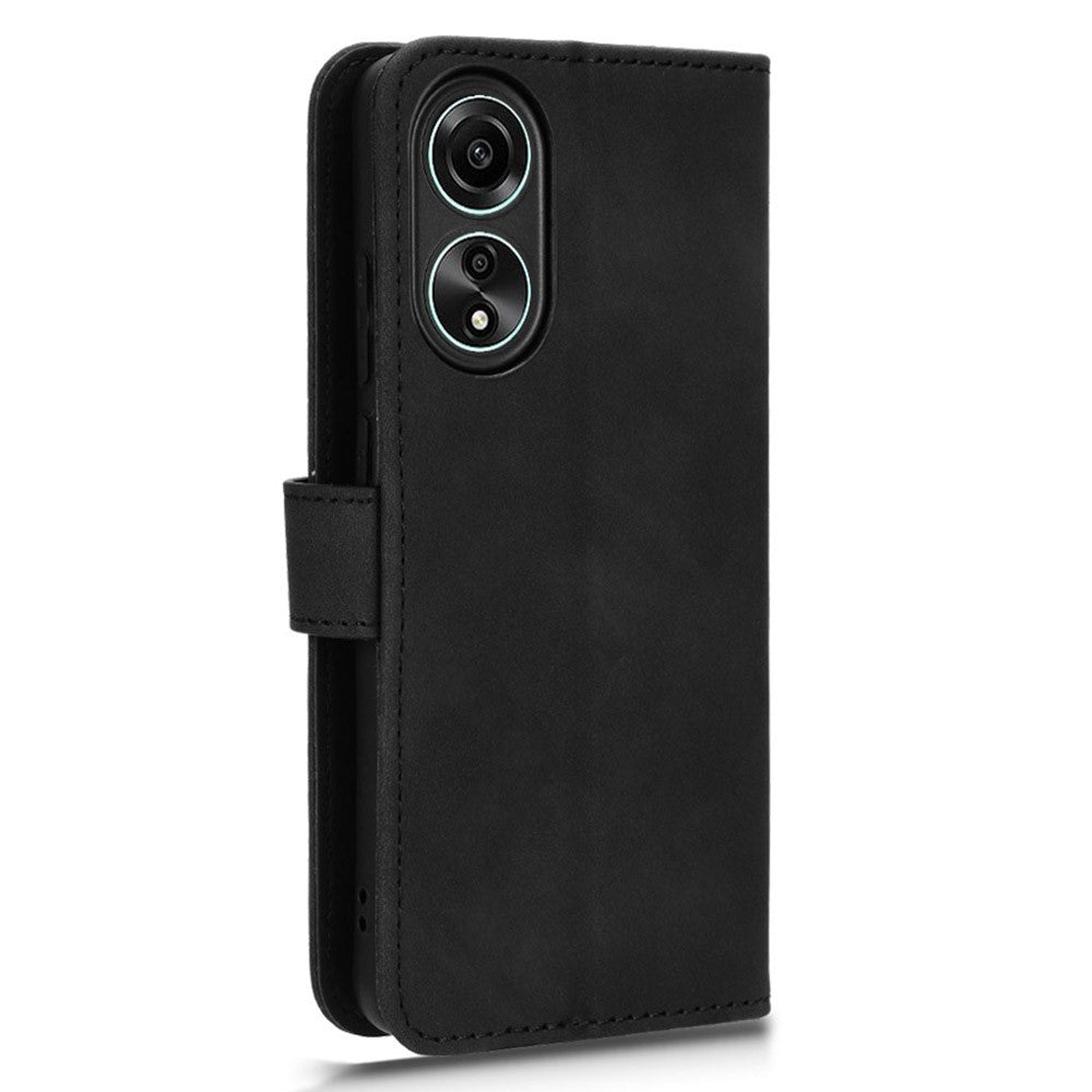 For Oppo A58 4G Skin-touch Feeling Phone Case Wallet PU Leather Full Protection Phone Stand Cover