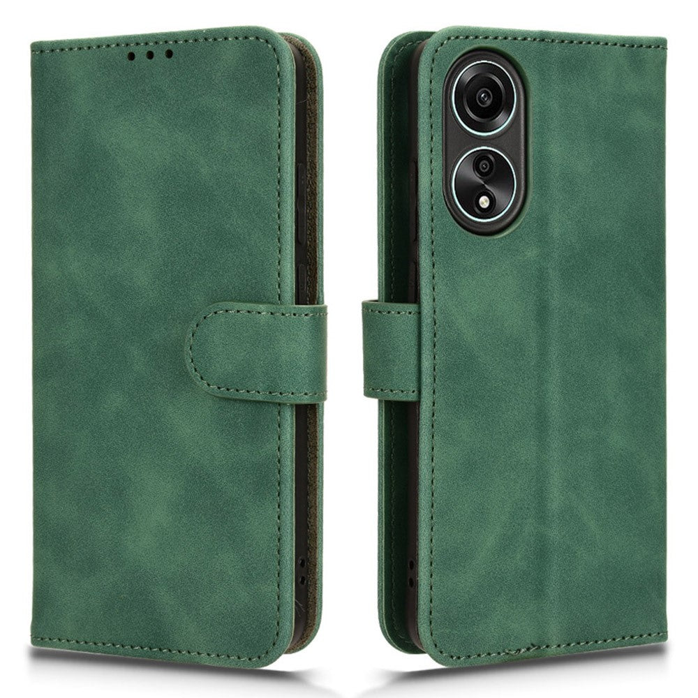 For Oppo A58 4G Skin-touch Feeling Phone Case Wallet PU Leather Full Protection Phone Stand Cover