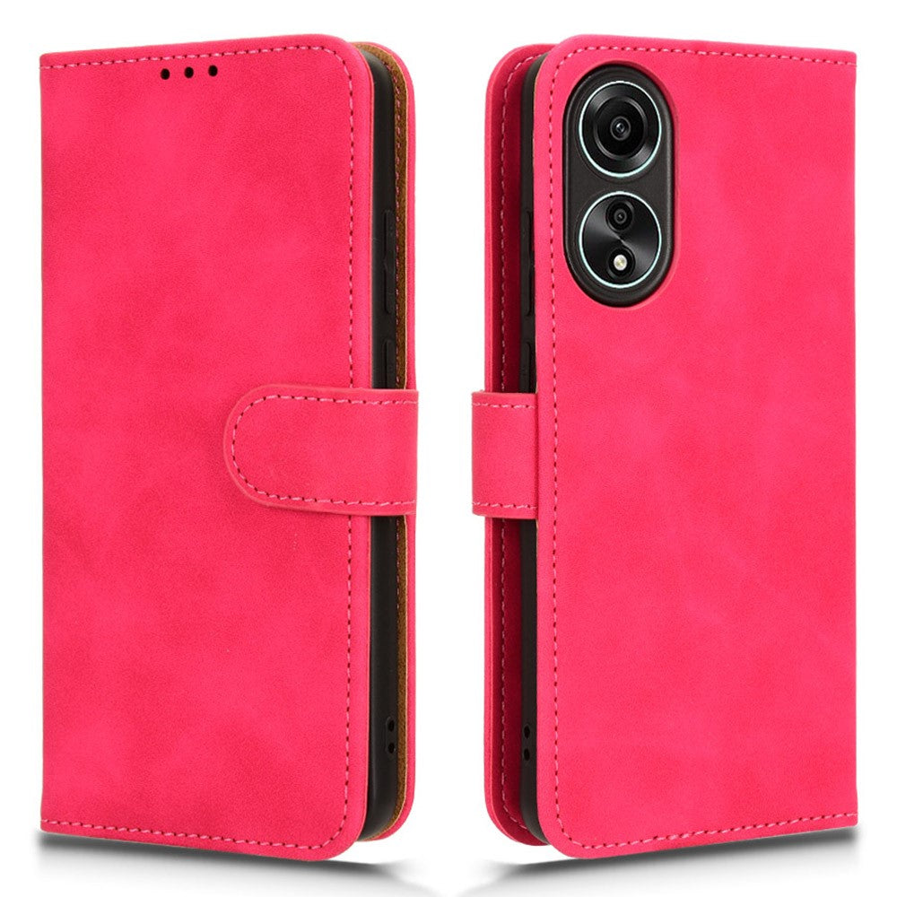 For Oppo A58 4G Skin-touch Feeling Phone Case Wallet PU Leather Full Protection Phone Stand Cover