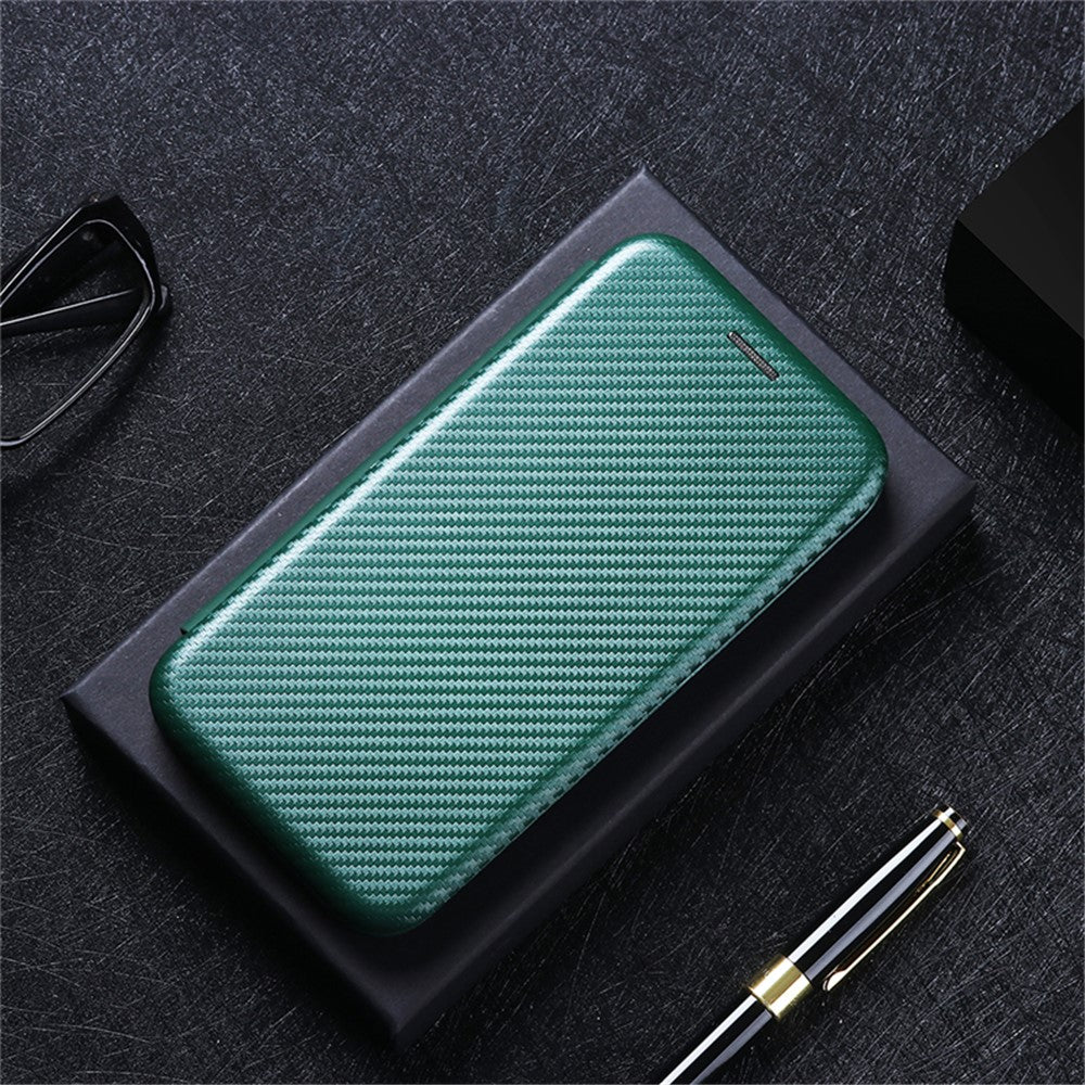 For Samsung Galaxy Z Fold5 5G Carbon Fiber Texture Card Holder Case Leather Stand Anti-drop Phone Cover
